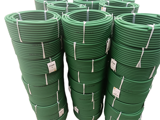 Green Rough Surface PU Round Belt Oil Resistance Anti Slip Polyurethane Belt