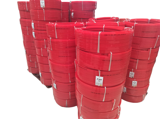 Long Lasting Red PU V Belt 88A Shore Hardness For Mechanical Transmission