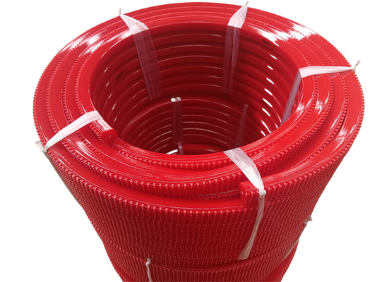 Red Color Polyurethane PU Supergrip Belt For Ceramic Transmission Line