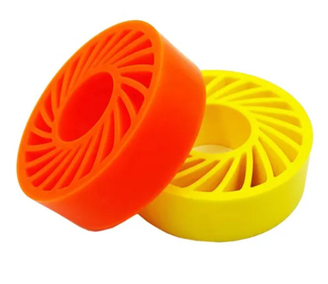 65A Hardness Wear Resistant Cast Polyurethane Products Red Yellow Polyurethane Paper Press Wheel